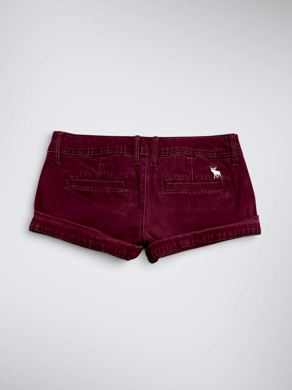 VTG 2000s Abercrombie & Fitch Deep Red Low Rise Micro Mini Shorts
